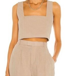 L’Academie Rochelle Crop Top Mocha Beige